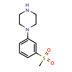 Chemical structure of 1-(3-(methylsulfonyl)phenyl)piperazine , CAS 346688-57-1, AChemBlock X213210