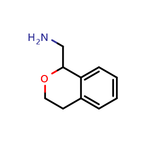 Chemical structure of 1-(3,4-dihydro-1H-2-benzopyran-1-yl)methanamine , CAS 19158-90-8, AChemBlock X213214