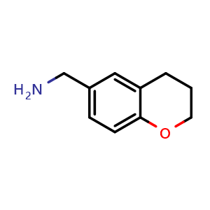 Chemical structure of 1-(3,4-dihydro-2H-1-benzopyran-6-yl)methanamine , CAS 55746-21-9, AChemBlock X213215