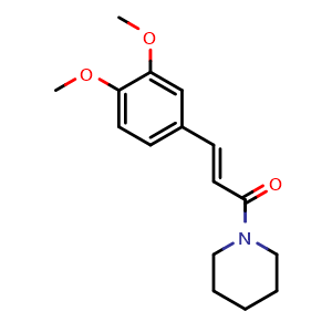 Chemical structure of 1-(3,4-Dimethoxycinnamoyl)piperidine , CAS 128261-84-7, AChemBlock X213216