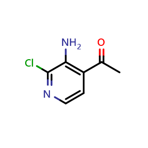 Chemical structure of 1-(3-amino-2-chloropyridin-4-yl)ethan-1-one , CAS 342899-35-8, AChemBlock X213221