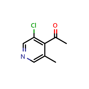 Chemical structure of 1-(3-chloro-5-methylpyridin-4-yl)ethan-1-one , CAS 1256809-17-2, AChemBlock X213227