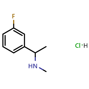 Chemical structure of 1-(3-fluorophenyl)-n-methylethanamine hydrochloride , AChemBlock X213231