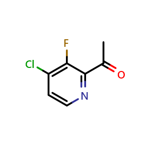 Chemical structure of 1-(4-chloro-3-fluoropyridin-2-yl)ethan-1-one , CAS 1393572-94-5, AChemBlock X213244