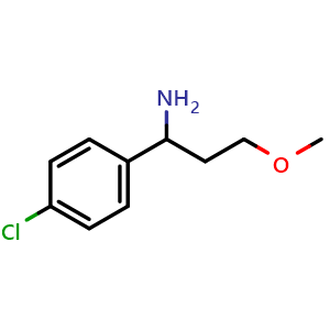 Chemical structure of 1-(4-chlorophenyl)-3-methoxypropan-1-amine , CAS 1143535-53-8, AChemBlock X213248