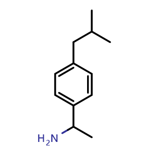 Chemical structure of 1-(4-isobutylphenyl)ethanamine , CAS 74305-52-5, AChemBlock X213260