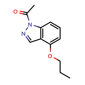 Chemical structure of 1-(4-propoxy-1H-indazol-1-yl)ethan-1-one , CAS 850363-65-4, AChemBlock X213268