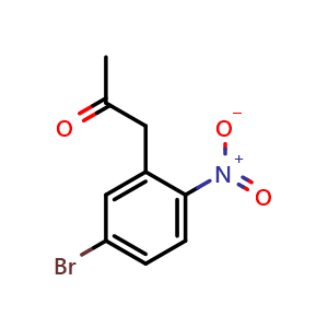 Chemical structure of 1-(5-bromo-2-nitrophenyl)propan-2-one , CAS 1472719-10-0, AChemBlock X213272