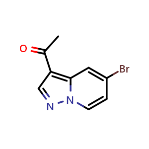 Chemical structure of 1-(5-Bromopyrazolo[1,5-a]pyridin-3-yl)ethan-1-one , CAS 1101120-91-5, AChemBlock X213274