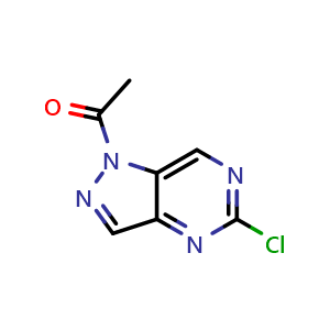 Chemical structure of 1-(5-chloro-1h-pyrazolo[4,3-d]pyrimidin-1-yl)ethanone , CAS 633328-97-9, AChemBlock X213277