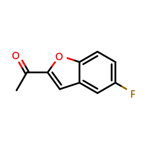 Chemical structure of 1-(5-fluorobenzofuran-2-yl)ethan-1-one , CAS 1267138-82-8, AChemBlock X213280