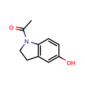 Chemical structure of 1-(5-hydroxy-2,3-dihydro-1H-indol-1-yl)ethan-1-one , CAS 4770-32-5, AChemBlock X213281