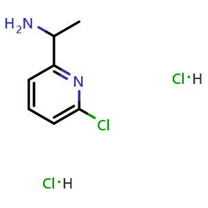 Chemical structure of 1-(6-chloropyridin-2-yl)ethanamine dihydrochloride , AChemBlock X213290