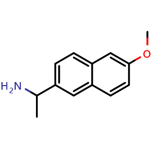 Chemical structure of 1-(6-methoxynaphthalen-2-yl)ethanamine , CAS 133097-30-0, AChemBlock X213293