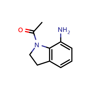 Chemical structure of 1-(7-amino-2,3-dihydro-1H-indol-1-yl)ethan-1-one , CAS 51501-31-6, AChemBlock X213297