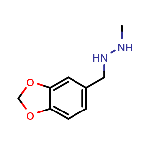 Chemical structure of 1-(benzo[d][1,3]dioxol-5-ylmethyl)-2-methylhydrazine , CAS 1392879-11-6, AChemBlock X213308
