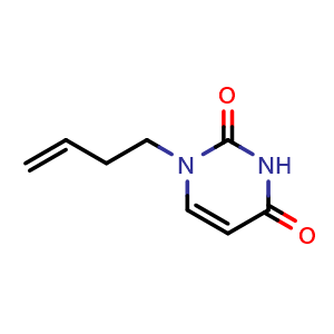 Chemical structure of 1-(but-3-en-1-yl)-1,2,3,4-tetrahydropyrimidine-2,4-dione , CAS 7236-71-7, AChemBlock X213312
