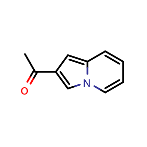 Chemical structure of 1-(indolizin-2-yl)ethan-1-one , CAS 58475-97-1, AChemBlock X213322