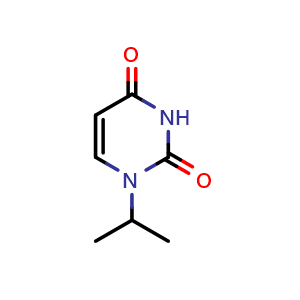 Chemical structure of 1-(propan-2-yl)-1,2,3,4-tetrahydropyrimidine-2,4-dione , CAS 25818-96-6, AChemBlock X213329
