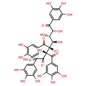Chemical structure of 1,2,3,6-Tetragalloylglucose , CAS 79886-50-3, AChemBlock X213347