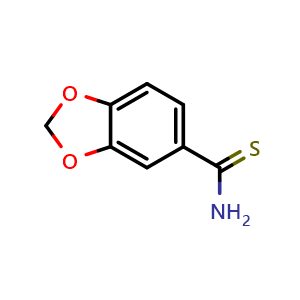 Chemical structure of 1,3-benzodioxole-5-carbothioamide , CAS 15884-65-8, AChemBlock X213361