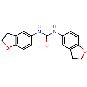 Chemical structure of 1,3-bis(2,3-dihydro-1-benzofuran-5-yl)urea , CAS 688309-04-8, AChemBlock X213362