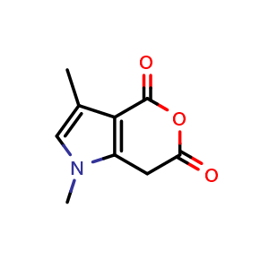 Chemical structure of 1,3-dimethyl-1H,4H,6H,7H-pyrano[4,3-b]pyrrole-4,6-dione , CAS 86814-97-3, AChemBlock X213368