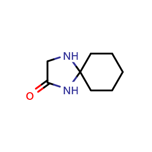 Chemical structure of 1,4-diazaspiro[4.5]decan-2-one , CAS 19718-88-8, AChemBlock X213379