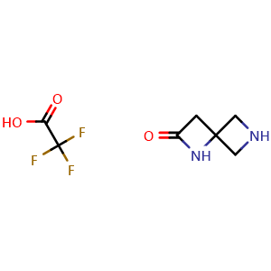 Chemical structure of 1,6-diazaspiro[3.3]heptan-2-one;2,2,2-trifluoroacetic acid , CAS 2470436-78-1, AChemBlock X213390