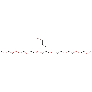 Chemical structure of (m-PEG4)2-C-C3-Br , CAS 2793366-40-0, AChemBlock X213430