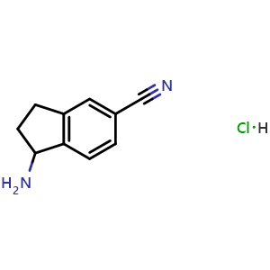 Chemical structure of 1-aminoindane-5-carbonitrile hydrochloride , CAS 903555-97-5, AChemBlock X213439