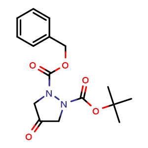 Chemical structure of 1-benzyl 2-tert-butyl 4-oxopyrazolidine-1,2-dicarboxylate , CAS 503072-63-7, AChemBlock X213443