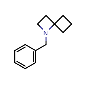 Chemical structure of 1-benzyl-1-azaspiro[3.3]heptane , CAS 1223573-40-7, AChemBlock X213444
