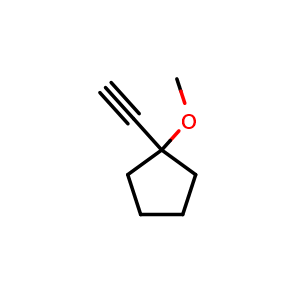Chemical structure of 1-ethynyl-1-methoxycyclopentane , CAS 118804-12-9, AChemBlock X213505