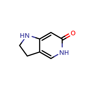 Chemical structure of 1H,2H,3H,5H,6H-pyrrolo[3,2-c]pyridin-6-one , CAS 66751-33-5, AChemBlock X213510