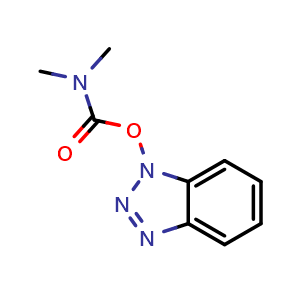 Chemical structure of 1H-1,2,3-benzotriazol-1-yl N,N-dimethylcarbamate , CAS 39968-13-3, AChemBlock X213513
