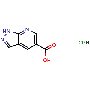 Chemical structure of 1H-pyrazolo[3,4-b]pyridine-5-carboxylic acid hydrochloride , AChemBlock X213526