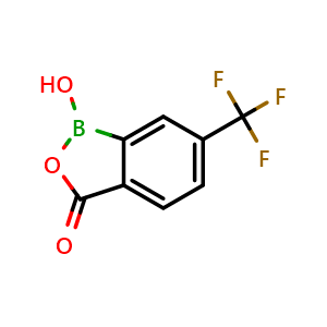 Chemical structure of 1-hydroxy-6-(trifluoromethyl)-1,3-dihydro-2,1-benzoxaborol-3-one , CAS 2828438-87-3, AChemBlock X213533