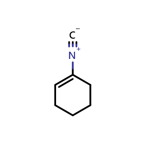 Chemical structure of 1-isocyanocyclohex-1-ene , CAS 1121-57-9, AChemBlock X213536