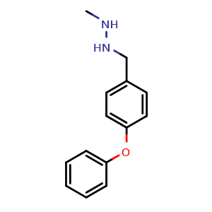 Chemical structure of 1-methyl-2-(4-phenoxybenzyl)hydrazine , CAS 1392879-14-9, AChemBlock X213548