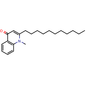 Chemical structure of 1-Methyl-2-undecylquinolin-4(1H)-one , CAS 59443-02-6, AChemBlock X213552