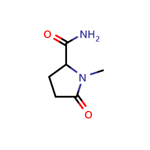 Chemical structure of 1-methyl-5-oxopyrrolidine-2-carboxamide , CAS 3770-16-9, AChemBlock X213561