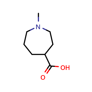 Chemical structure of 1-methylazepane-4-carboxylic acid , CAS 1027512-62-4, AChemBlock X213569