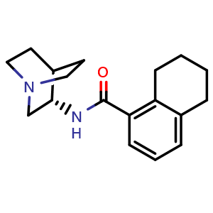 Chemical structure of 1-Naphthalenecarboxamide,N-(3S)-1-azabicyclo[2.2.2]oct-3-yl-5,6,7,8-tetrahydro- , CAS 135729-78-1, AChemBlock X213576