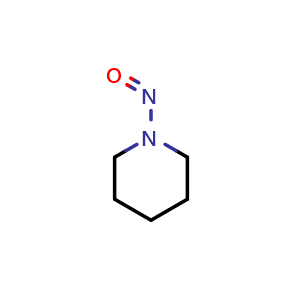 Chemical structure of 1-nitrosopiperidine , CAS 100-75-4, AChemBlock X213578