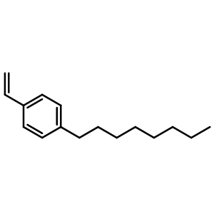 Chemical structure of 1-octyl-4-vinylbenzene , CAS 46745-66-8, AChemBlock X213579