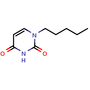 Chemical structure of 1-pentyl-1,2,3,4-tetrahydropyrimidine-2,4-dione , CAS 13350-87-3, AChemBlock X213582