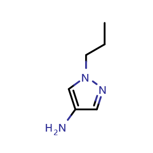 Chemical structure of 1-propyl-1H-pyrazol-4-amine , CAS 1006483-43-7, AChemBlock X213588