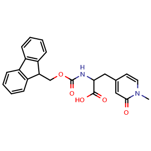 Chemical structure of 2-((((9h-fluoren-9-yl)methoxy)carbonyl)amino)-3-(1-methyl-2-oxo-1,2-dihydropyridin-4-yl)propanoic acid , AChemBlock X213596