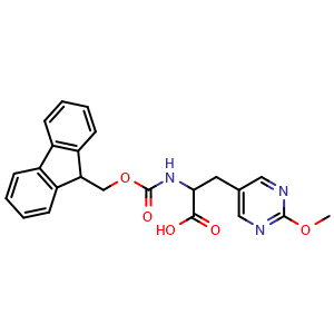 Chemical structure of 2-((((9h-fluoren-9-yl)methoxy)carbonyl)amino)-3-(2-methoxypyrimidin-5-yl)propanoic acid , AChemBlock X213597
